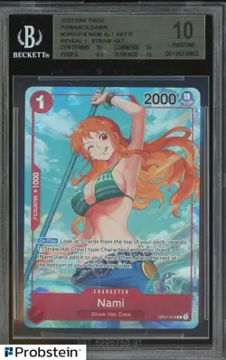 2022 One Piece OP01 Alternate Art Pre-Errata #016 Nami BGS 10 PRISTINE - Image 1