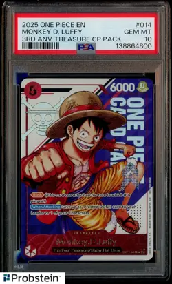 2025 One Piece En Dodgers X One Piece Night #010 Monkey D. Luffy PSA 10 GEM MINT - Image 1