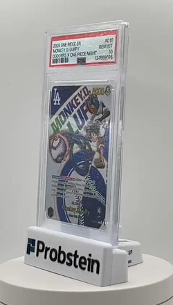 2025 One Piece En Dodgers X One Piece Night #010 Monkey D. Luffy PSA 10 GEM MINT - Image 2