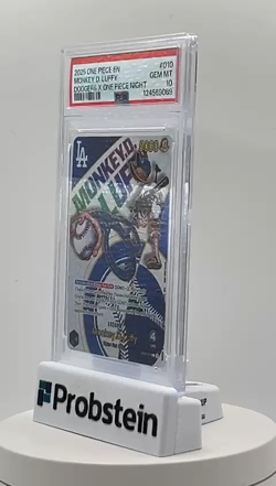 2025 One Piece En Dodgers X One Piece Night #010 Monkey D. Luffy PSA 10 GEM MINT - Image 2