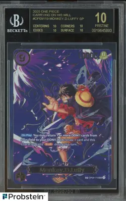 2025 One Piece OP13 EN SP Carrying/Will #119 Monkey D. Luffy BGS 10 BLACK LABEL - Image 1