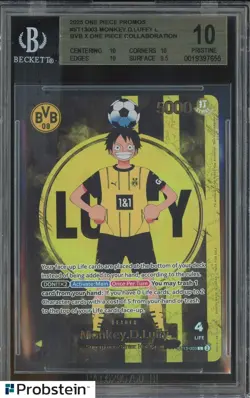2025 ONE PIECE PROMOS BVB X ONE PIECE MATCH DAY 2025 #003 MONKEY D. LUFFY BGS 10 - Image 1
