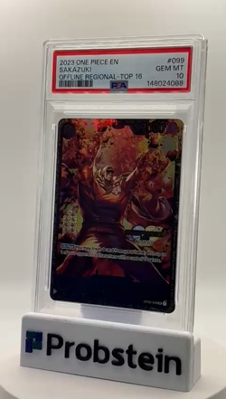 2023 One Piece EN Offline Regional Top 16 #099 Sakazuki PSA 10 GEM MINT - Image 2