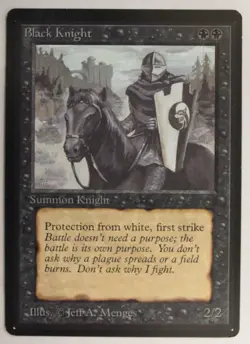 Black Knight -Limited Edition Beta - Light Play LP MTG Magic English Very Nice - Image 3