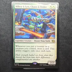 Mikey & Leo, Chaos & Order TMT 0158 Rare Legendary Creature 2/2 TMNT MTG - Image 1