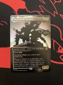 Dark Leo & Shredder Borderless Foil Teenage Mutant Ninja Turtles Mythic 0220 MTG - Image 1