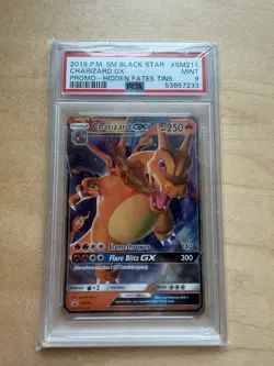 Pokemon Charizard GX SM211 Promo Holo SM Black Star 2019 PSA 9 Hidden Fates Tins - Image 1