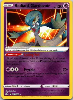 Radiant Gardevoir 069/196 - SWSH11: Lost Origin Radiant Rare Pokemon TCG NM - Image 1