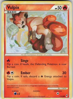 Pokemon Vulpix 75/95 Call of Legends Common NM - Image 1
