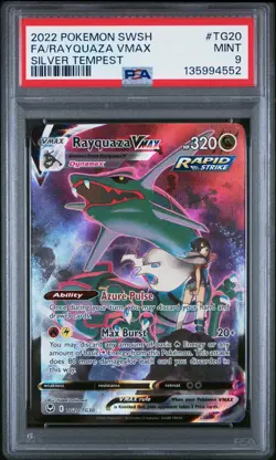 PSA 9 Rayquaza VMAX TG20/TG30 Silver Tempest Trainer Gallery Pokemon - Image 1