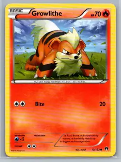 2016 Pokemon XY Breakpoint Expansion Set Base Growlithe #10 - Image 1