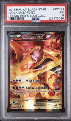 2016 POKEMON XY BLACK STAR PROMO #XY121 FA/CHARIZARD EX PROMO-RED & BLUE COLL - Image 1