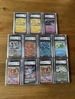 Lot of 11 CGC Graded Pokemon Cards - Pikachu 10 & 9, Lugia, Ho-oh, ex & V Slabs - Image 1