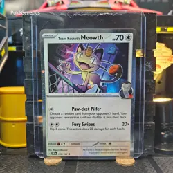 Team Rocket's Meowth Promo Cosmos Holo Destined Rivals Pokemon TCG 149/182 SV10 - Image 1