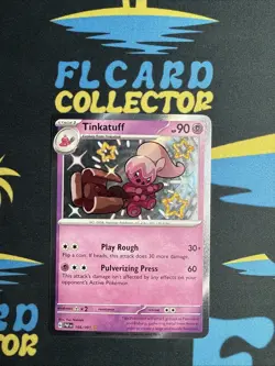 Tinkatuff 166/091 SV: Paldean Fates Shiny Rare Holo NM Pokemon Card - Image 1