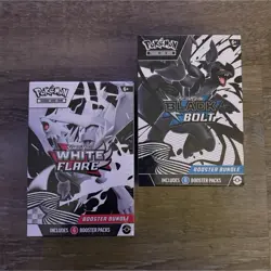 Pokemon Booster Bundle Boxes Scarlet & Violet White Flare & Black Bolt Set Lot - Image 1
