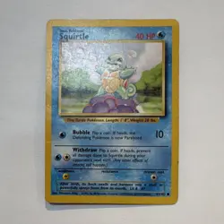 Pokemon Squirtle 63/102 Base Set Regular Common Basic 40 HP Wizards Card - Image 1