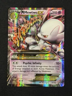 M Mewtwo EX 64/162 XY Breakthrough Heavily Played Pokemon Card - Image 1