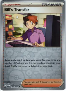Bill's Transfer 156/165 Scarlet & Violet 151 Pokemon Reverse Holo Foil Rare - Image 1