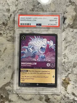 Disney Lorcana First Chapter Marshmallow #50 Persistent Guardian PSA 10 - Image 1