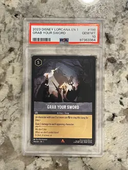 Disney Lorcana First Chapter GRAB YOUR SWORD #198 PSA 10 - Image 1