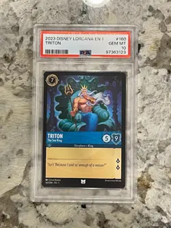 Disney Lorcana First Chapter Triton #160 The Sea King PSA 10 - Image 1