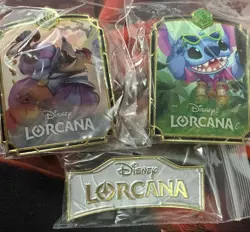 Disney Lorcana TCG Chinese Stitch Logo Set of 3pcs Combo Badge - Image 1