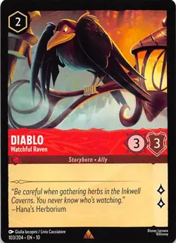 Diablo Watchful Raven 103/204 Whispers in the Well Disney Lorcana - Image 1