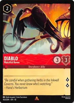 Diablo Watchful Raven 103/204 Whispers in the Well Disney Lorcana - Image 1