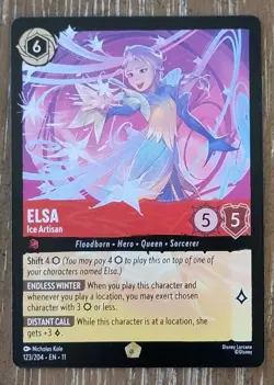 Disney Lorcana Winterspell Legendary Elsa Ice Artisan 123/204 - Image 1