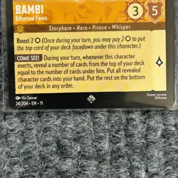 Disney Lorcana Winterspell Bambi Ethereal Fawn 24/204 Super Rare NM/Mint - Image 4