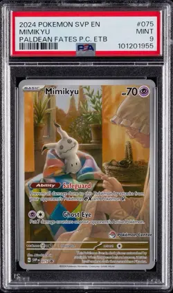 Pokemon Mimikyu 075 SVP Promo Exclusive Holo Paldean Fates English PSA 9 2024 - Image 1