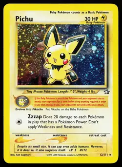 Pichu 12/111 Holo Rare Neo Genesis Pokemon Card - Image 1