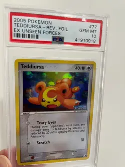Pokemon ex Unseen Forces #77 Teddiursa Reverse Holo PSA 10 - POP 9! - Image 2