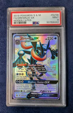 2019 Pokemon Sun & Moon Hidden Fates Greninja GX PSA 9 #SV56/SV94 - Image 1