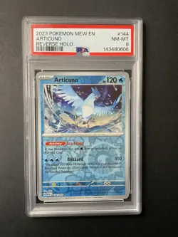 Articuno 144 PSA 8 2023 Pokemon Reverse Holo MEW EN - Image 1