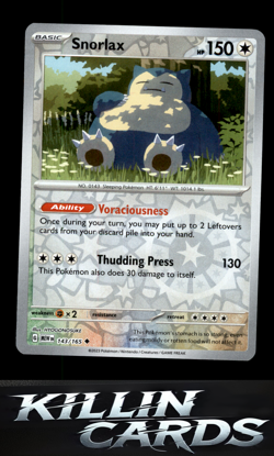 Reverse Holofoil Snorlax 143/165 Pokemon Uncommon SV: Scarlet & Violet 151 Card - Image 1