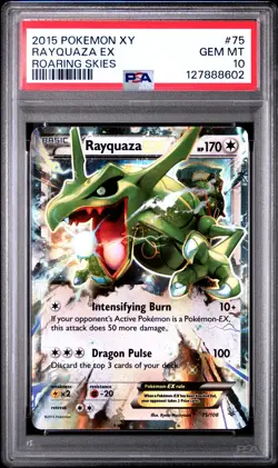 2015 Pokemon Xy Roaring Skies Rayquaza EX #75 Roaring Skies PSA 10 - Image 1
