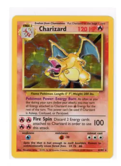 Charizard 4/102 Unlimited Base Set Holo Rare Vintage WOTC Pokemon TCG Card MP - Image 1