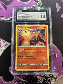 2020 Pokemon Battle Academy 39 Charizard CGC 10 Card GEM MINT - Image 1