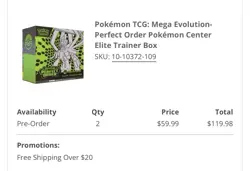 Pokemon TCG Perfect Order Pokemon Center ETBs x2 *PRESALE* - Image 2