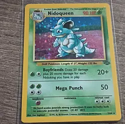 Pokemon TCG Nidoqueen Jungle Unlimited Holo Rare 90 HP Stage 2 Card 7/64 - Image 1