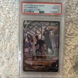 Pokemon Umbreon V Full Art Ultra Rare Holo TG22 Brilliant Stars PSA 10 - Image 1