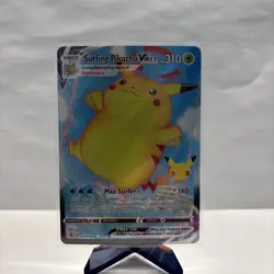 Surfing Pikachu Vmax 009/025 Celebrations NM Full Art Ultra Rare Pokemon Card - Image 1