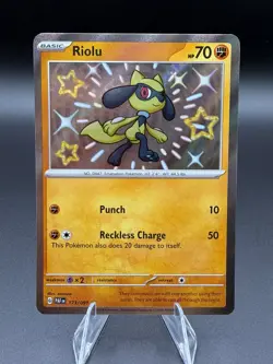 Pokemon TCG Riolu 173/091 Paldean Fates Shiny Holo Rare S&V - NM - Image 1