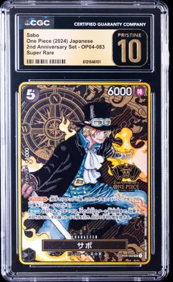 2024 ONE PIECE JPN 2ND ANV SET SUPER RARE #OP04-083 SABO CGC 10 PRISTINE - Image 1