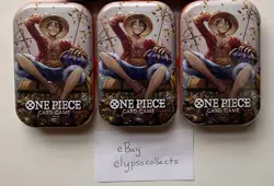 LOT OF 3 One Piece Card Game Mini Tin Vol. 2 TS-02 OP-13 - Factory Sealed - Image 1