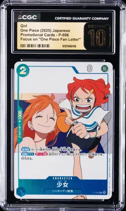 2025 ONE PIECE PROMO CARDS FOCUS ON ONE PIECE FAN LETTER GIRL CGC 10 PRISTINE - Image 1