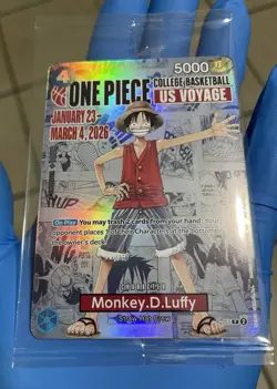 One Piece P-055 Monkey D. Luffy U.S. Voyage College Basketball Promo Card-SEALED - Image 1