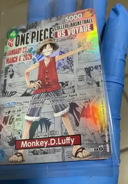 One Piece P-055 Monkey D. Luffy U.S. Voyage College Basketball Promo Card-SEALED - Image 2